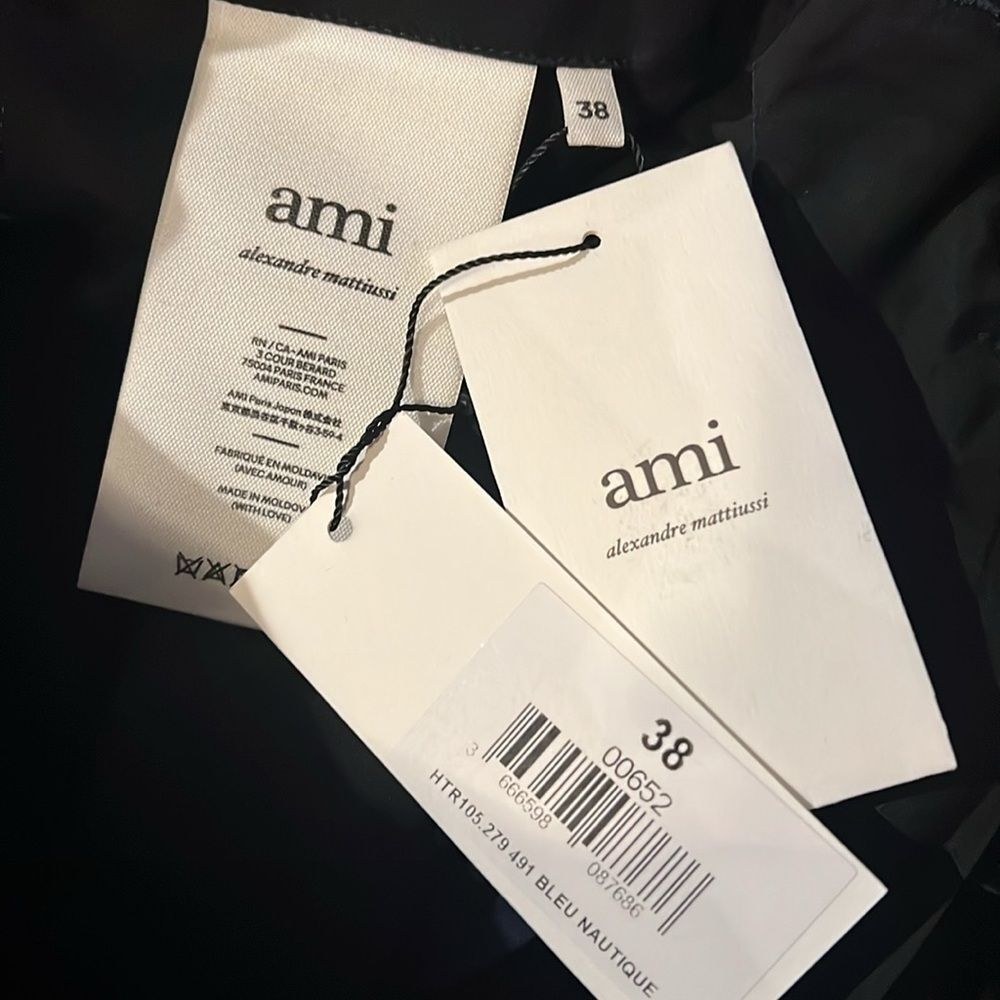 AMI Carott Fit Trousers in Blue, NWT, Size S 32x29 - Picture 5 of 7